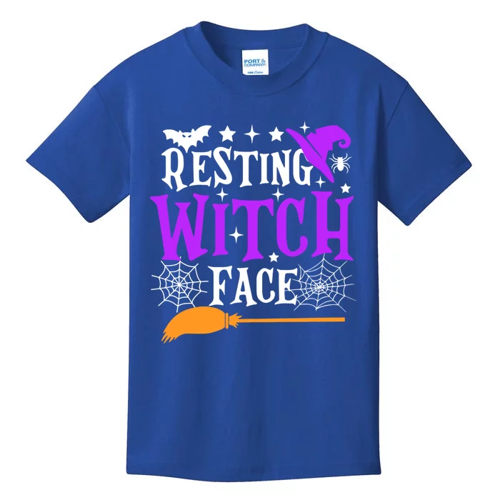 Resting Witch Face Meaningful Gift Funny Witch Broom Halloween Funny Gift Kids T-Shirt