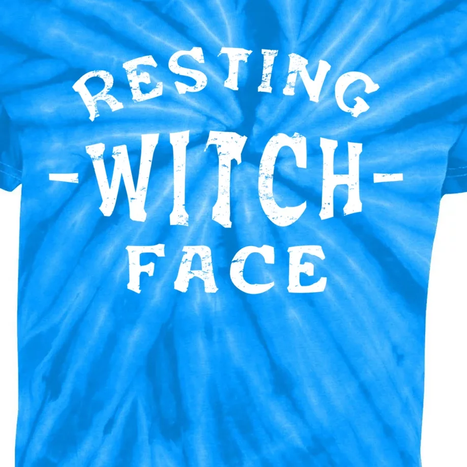 Resting Witch Face Halloween Gift Kids Tie-Dye T-Shirt