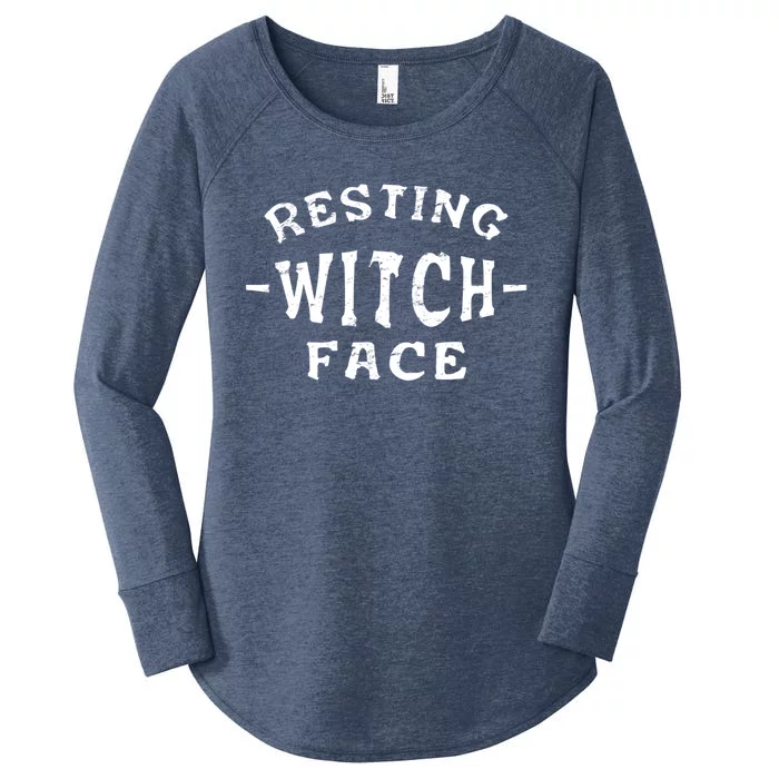 Resting Witch Face Halloween Gift Women's Perfect Tri Tunic Long Sleeve Shirt