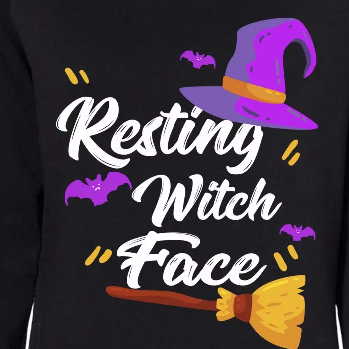 Resting Witch Face Gift Broomstick Fun Spooky Party Gift Womens California Wash Sweatshirt