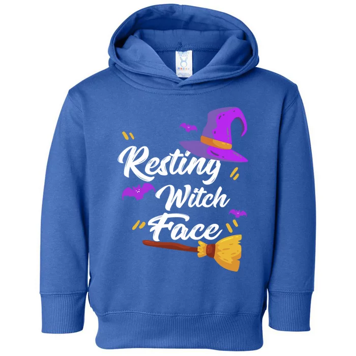 Resting Witch Face Gift Broomstick Fun Spooky Party Gift Toddler Hoodie