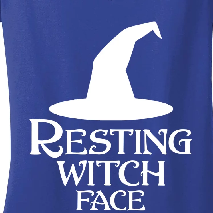 Resting Witch Face Silly Halloween Gift Women's V-Neck T-Shirt