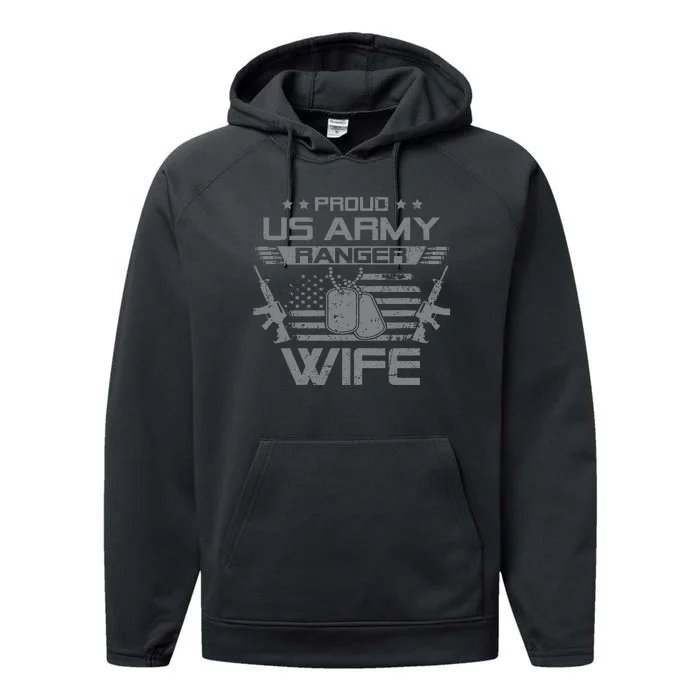 Ranger Wife Flag American Usa Military Performance Fleece Hoodie