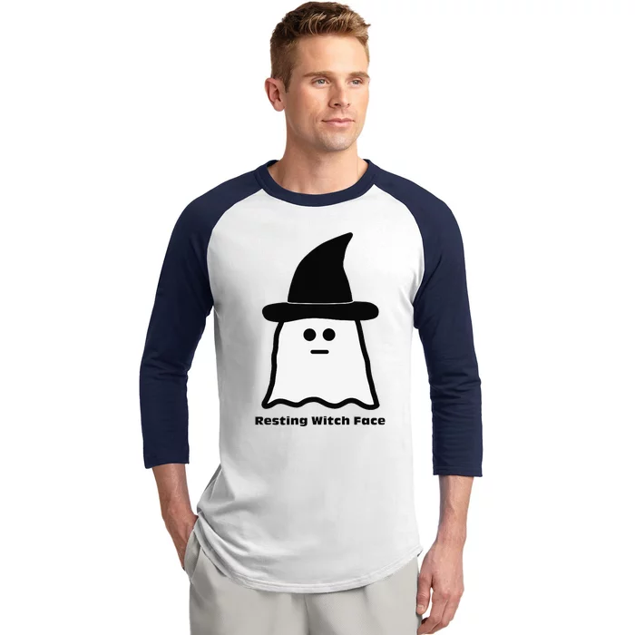 Resting Witch Face Funny Ghost Halloween Baseball Sleeve Shirt