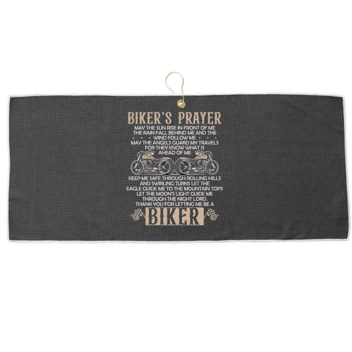 Ride with Faith Inspirational Motorcycle Prayer Large Microfiber Waffle Golf Towel