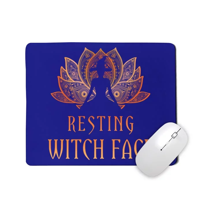 Resting Witch Face Lotus Funny Halloween Yoga Witch Costume Gift Mousepad