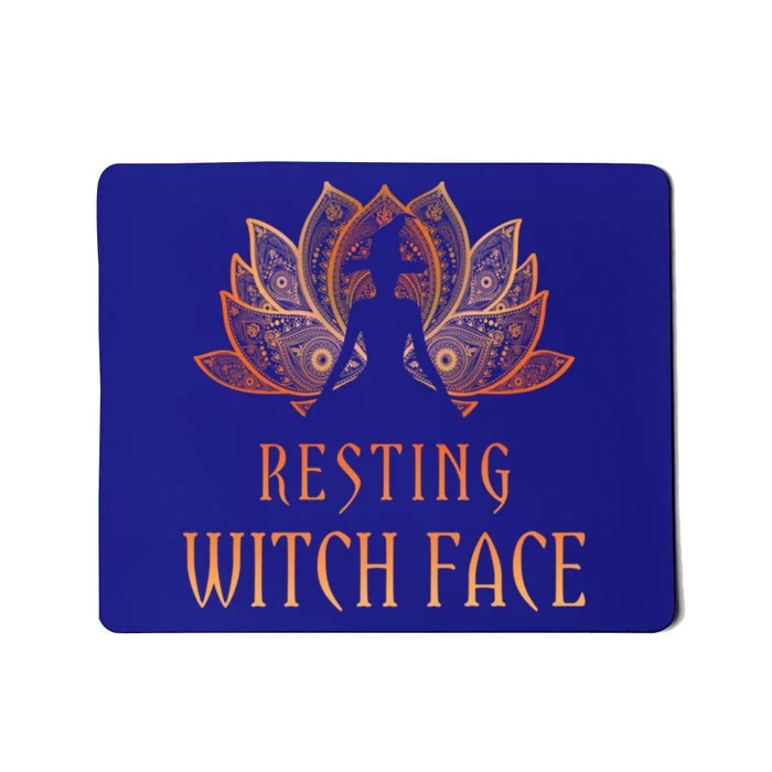 Resting Witch Face Lotus Funny Halloween Yoga Witch Costume Gift Mousepad