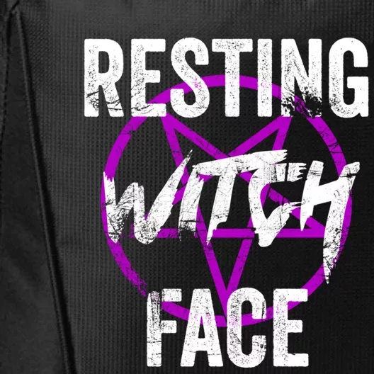 Resting Witch Face Occult Wiccan Pagan Gothic Witchcraft Gift City Backpack