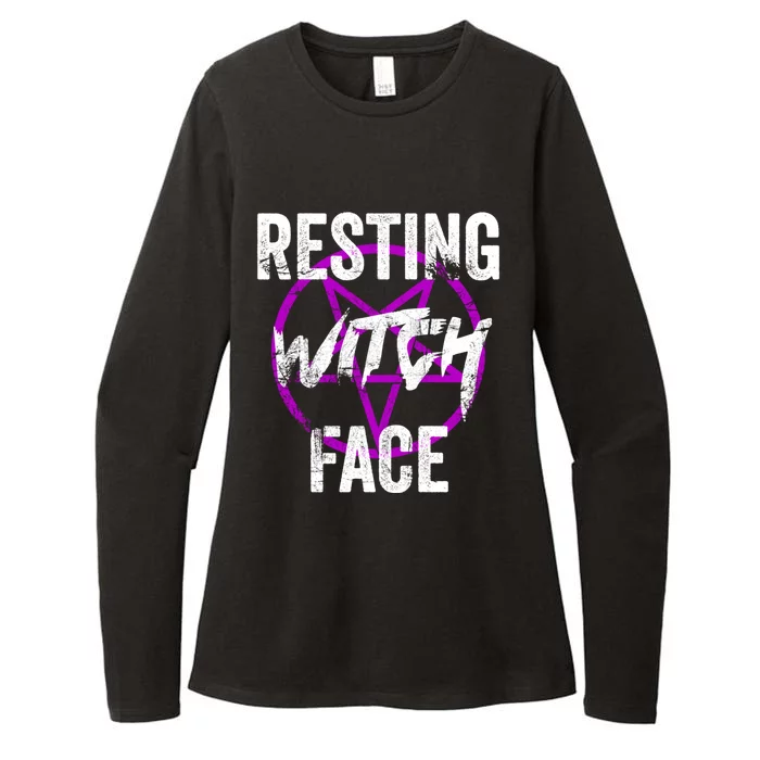 Resting Witch Face Occult Wiccan Pagan Gothic Witchcraft Gift Womens CVC Long Sleeve Shirt