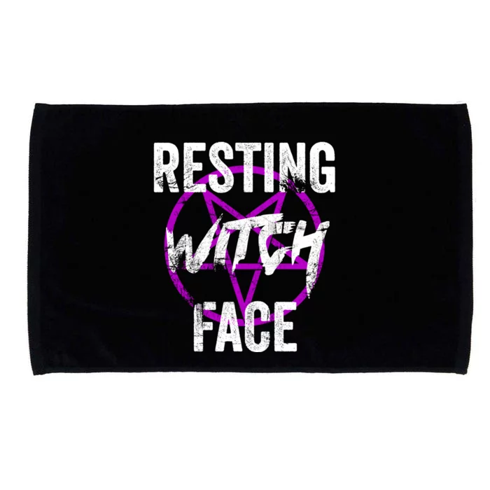 Resting Witch Face Occult Wiccan Pagan Gothic Witchcraft Gift Microfiber Hand Towel