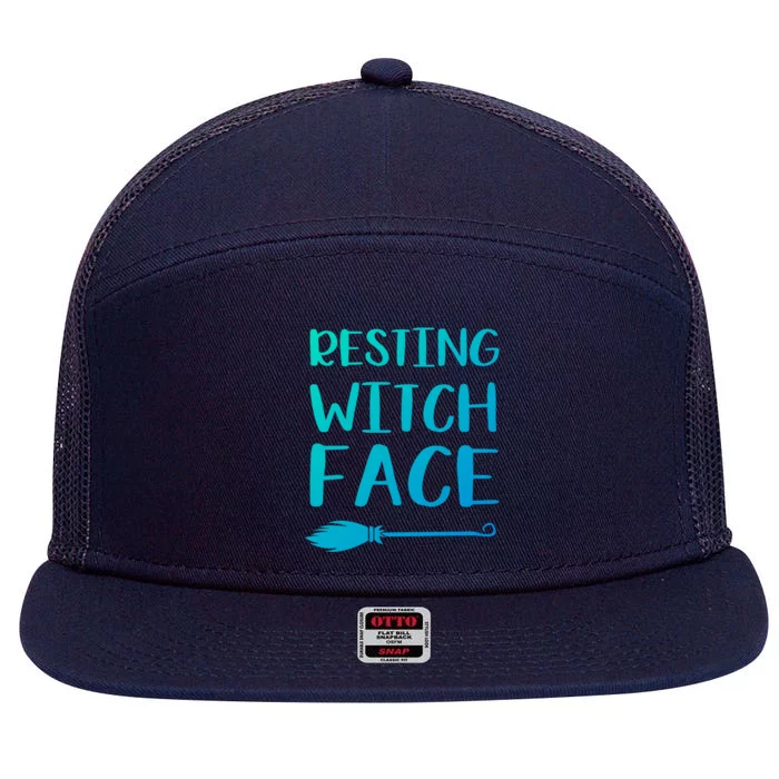 Resting Witch Face Gift 7 Panel Mesh Trucker Snapback Hat