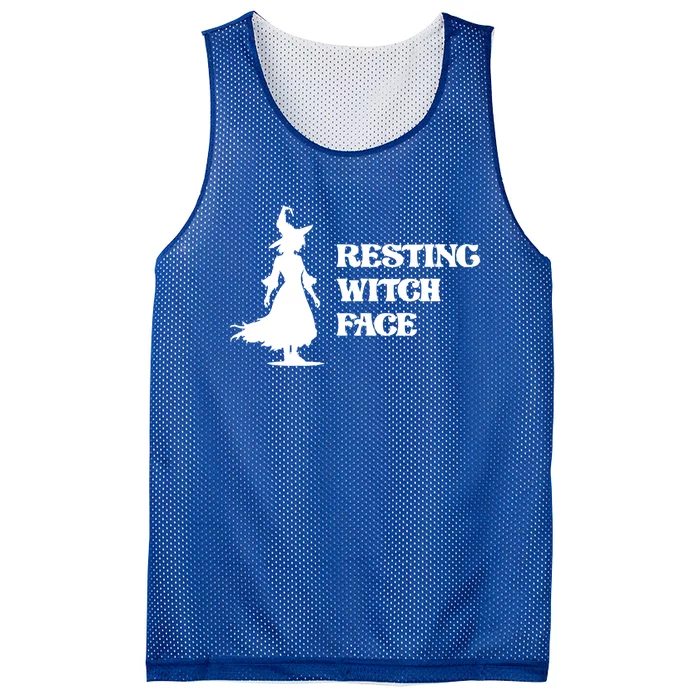 Resting Witch Face Funny Gift Mesh Reversible Basketball Jersey Tank