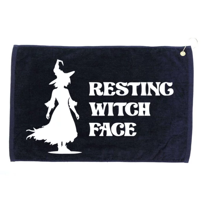 Resting Witch Face Funny Gift Grommeted Golf Towel