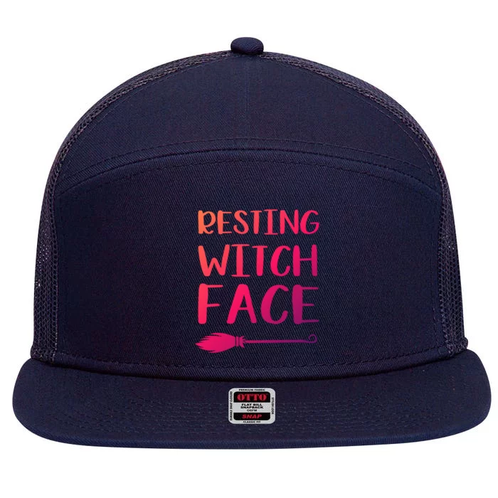 Resting Witch Face Gift 7 Panel Mesh Trucker Snapback Hat