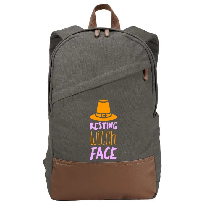 Resting Witch Face Gift Cotton Canvas Backpack