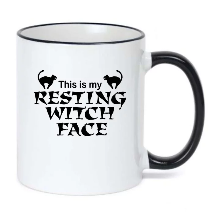 Resting Witch Face Gift Black Color Changing Mug