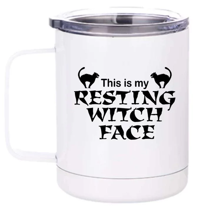 Resting Witch Face Gift Front & Back 12oz Stainless Steel Tumbler Cup