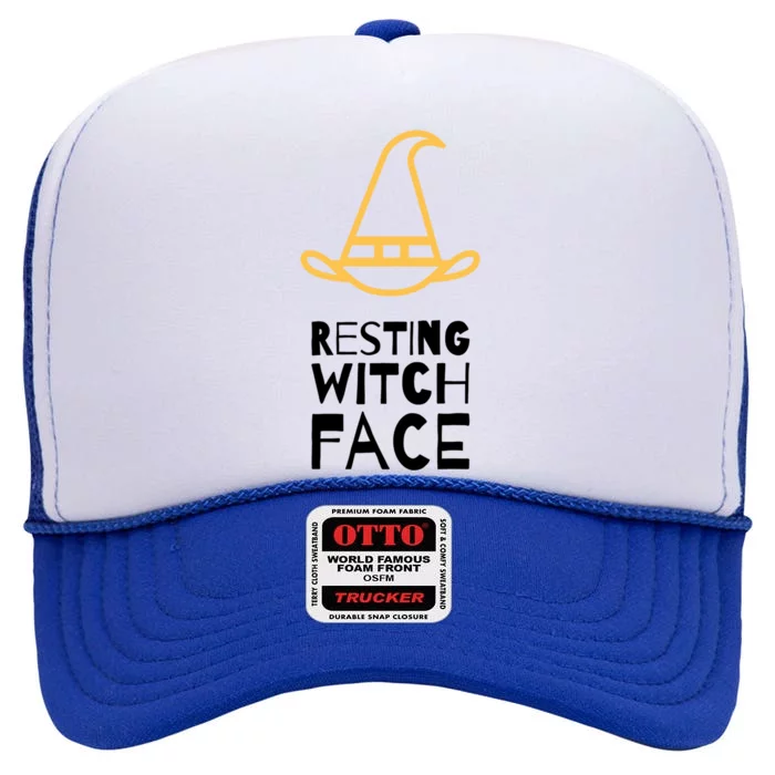 Resting Witch Face Cool Gift High Crown Mesh Trucker Hat