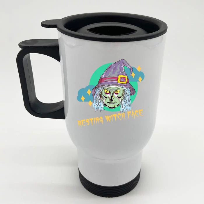 Resting Witch Face Gift Front & Back Stainless Steel Travel Mug