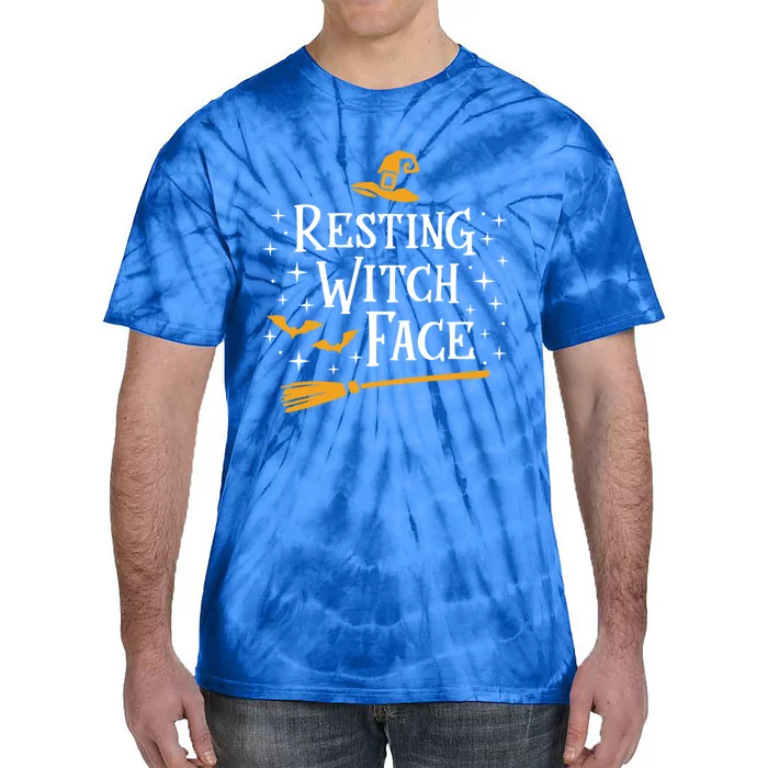 Resting Witch Face Gift Broomstick Funny Spooky Party Tie-Dye T-Shirt