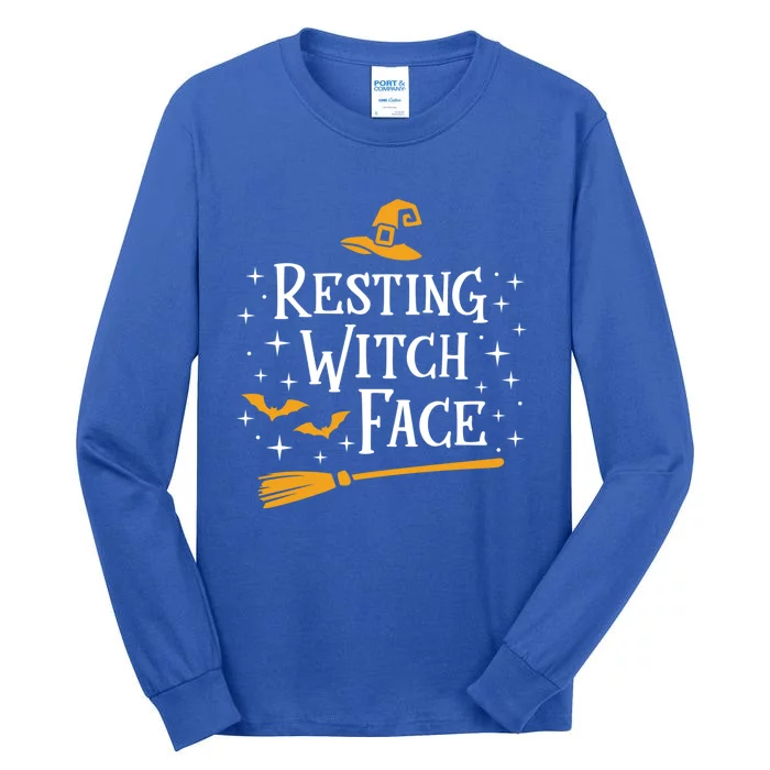 Resting Witch Face Gift Broomstick Funny Spooky Party Tall Long Sleeve T-Shirt