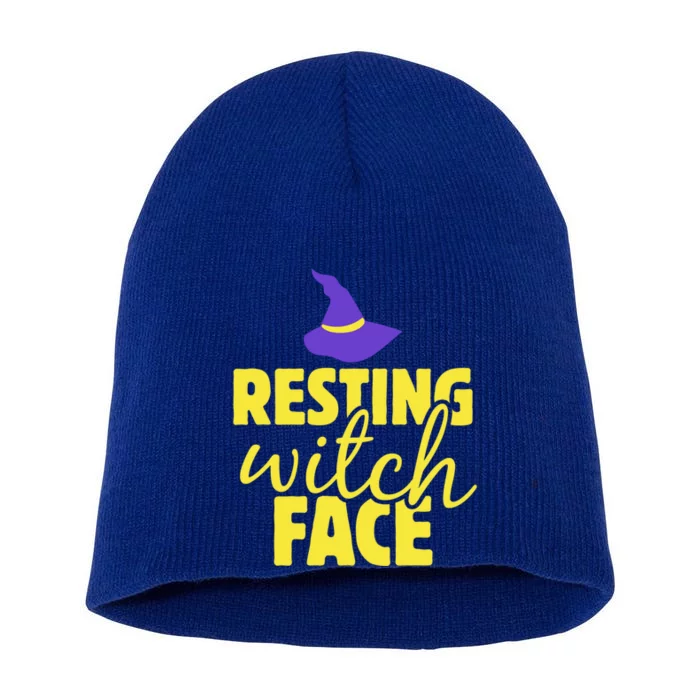 Resting Witch Face Witchy Halloween Party Witches Gift Short Acrylic Beanie