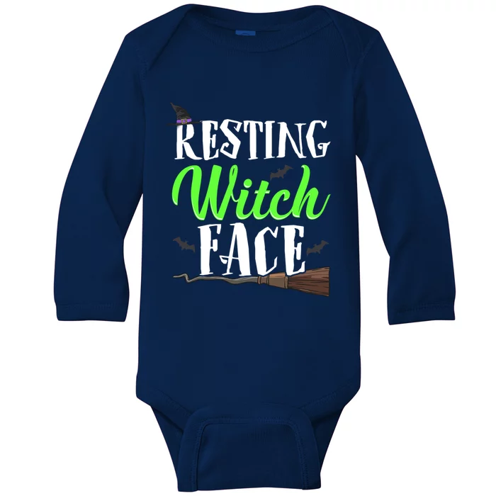 Resting Witch Face Cool Gift Witches Funny Halloween Meaningful Gift Baby Long Sleeve Bodysuit