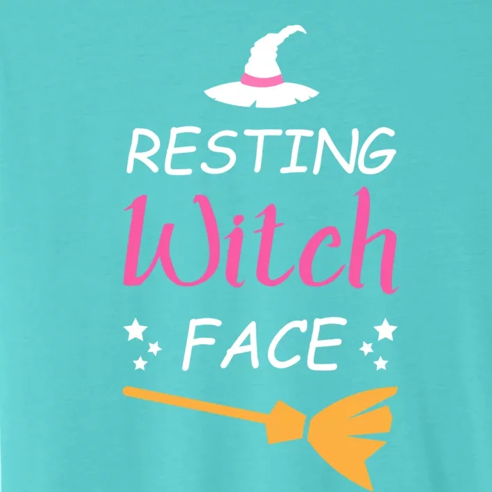 Resting Witch Face Halloween Broomstick Witch Hat Gift ChromaSoft Performance T-Shirt