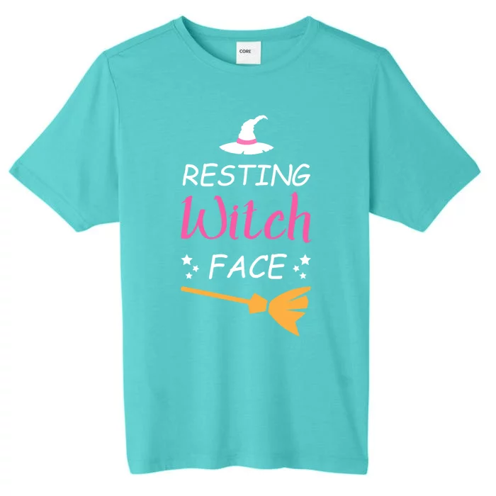 Resting Witch Face Halloween Broomstick Witch Hat Gift ChromaSoft Performance T-Shirt