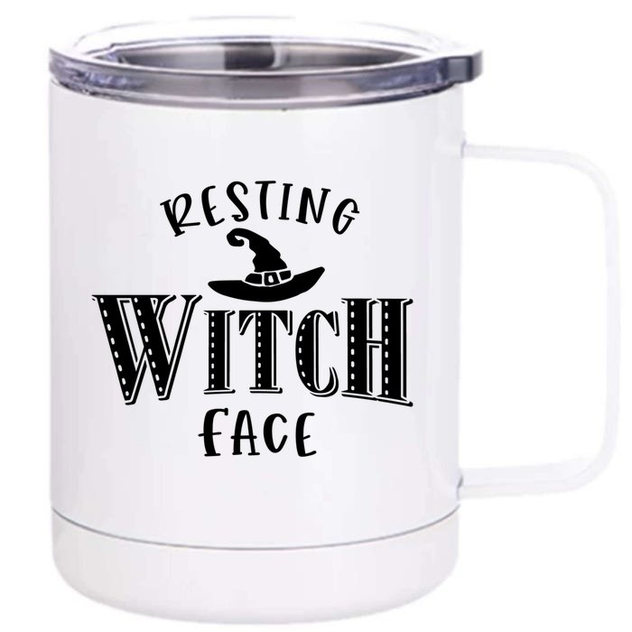 Resting Witch Face Wiccan Occult Cool Gift Front & Back 12oz Stainless Steel Tumbler Cup