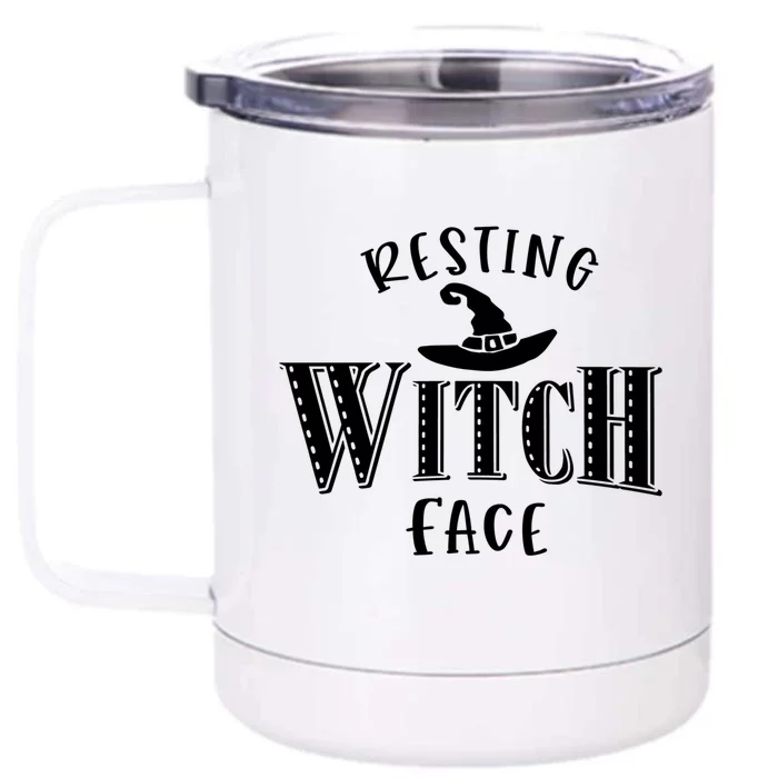 Resting Witch Face Wiccan Occult Cool Gift Front & Back 12oz Stainless Steel Tumbler Cup