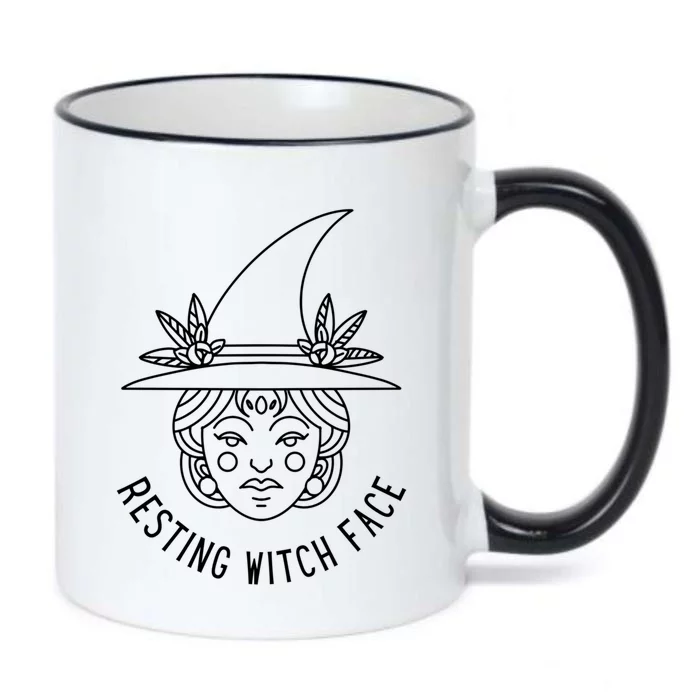 Resting Witch Face: Minimalist Witch Design Gift Black Color Changing Mug