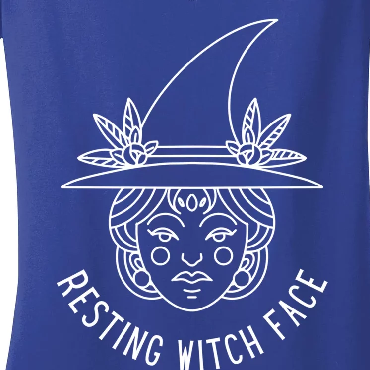 Resting Witch Face: Minimalist Witch Design Gift Women's V-Neck T-Shirt