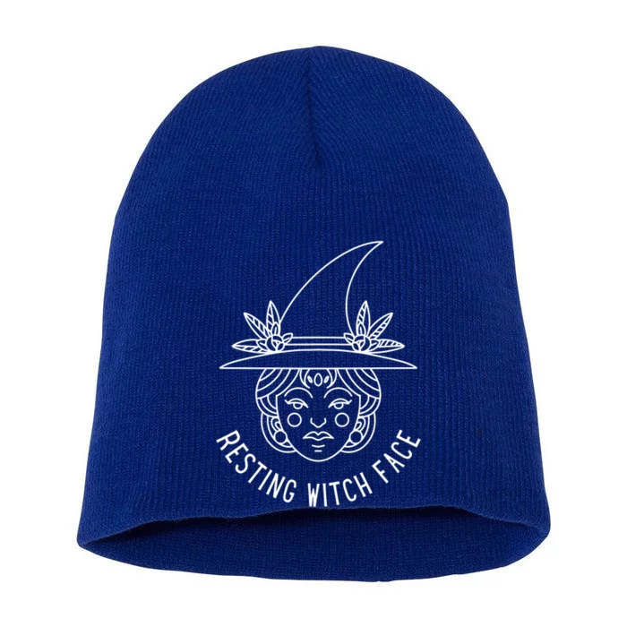 Resting Witch Face: Minimalist Witch Design Gift Short Acrylic Beanie