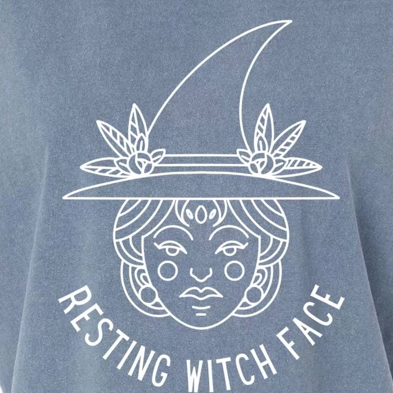 Resting Witch Face: Minimalist Witch Design Gift Garment-Dyed Women's Muscle Tee