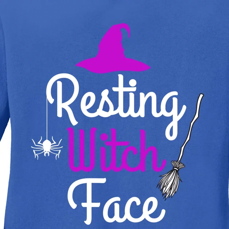 Resting Witch Face Halloween Fall Funny Trick Or Treat Sassy Great Gift Ladies Long Sleeve Shirt