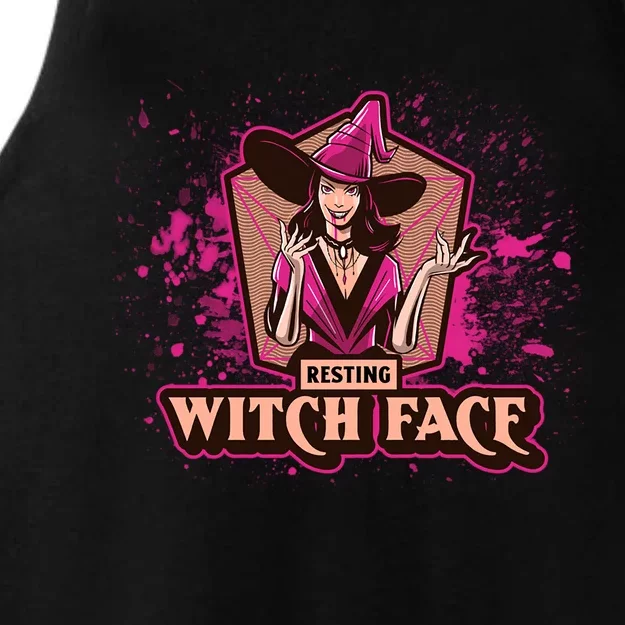 Resting Witch Face Halloween Gift Ladies Tri-Blend Wicking Tank