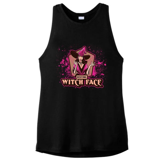 Resting Witch Face Halloween Gift Ladies Tri-Blend Wicking Tank