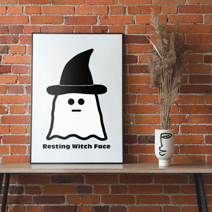 Resting Witch Face Funny Ghost Halloween Poster