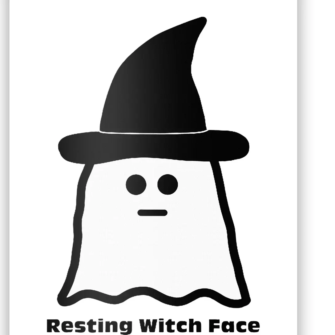 Resting Witch Face Funny Ghost Halloween Poster