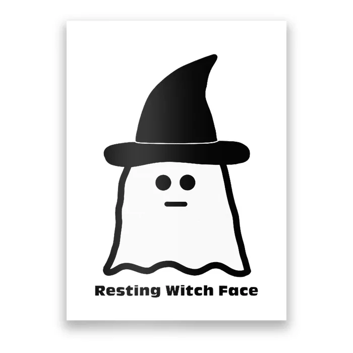 Resting Witch Face Funny Ghost Halloween Poster