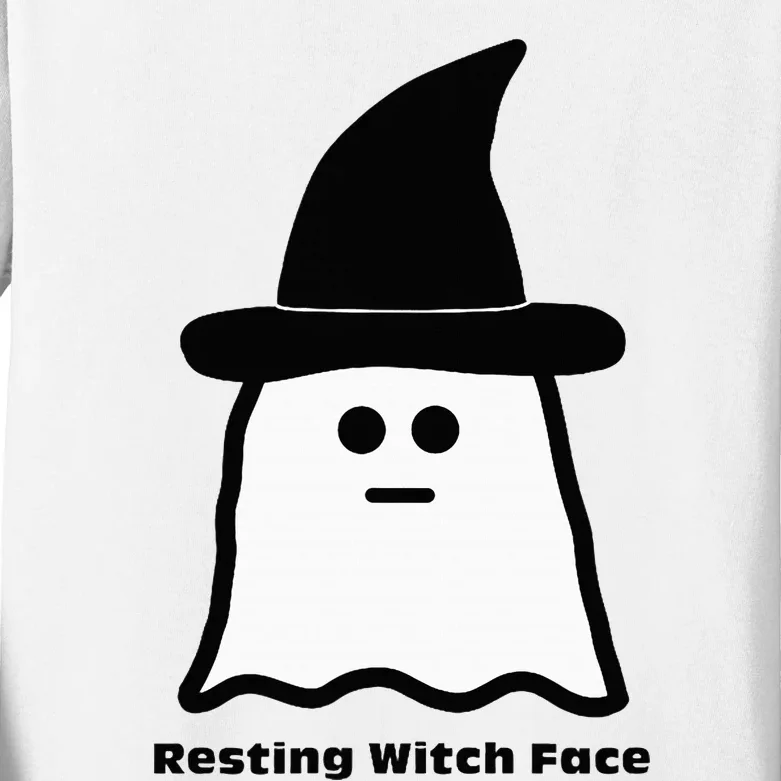 Resting Witch Face Funny Ghost Halloween Kids Long Sleeve Shirt