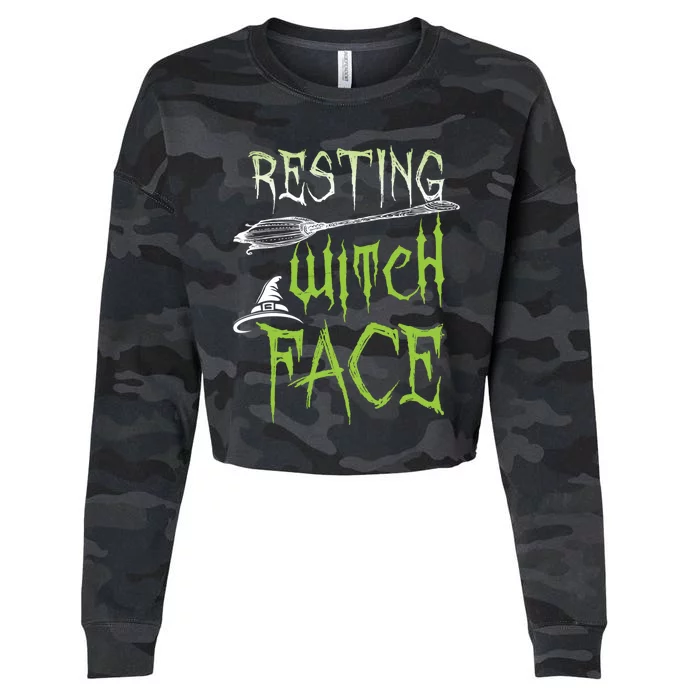 Resting Witch Face Party Gift Cropped Pullover Crew