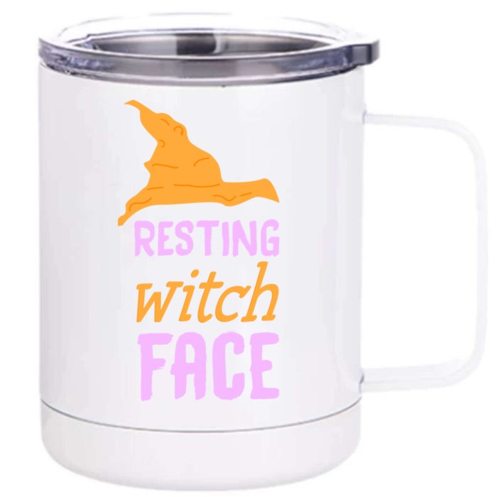 Resting Witch Face Gift Front & Back 12oz Stainless Steel Tumbler Cup