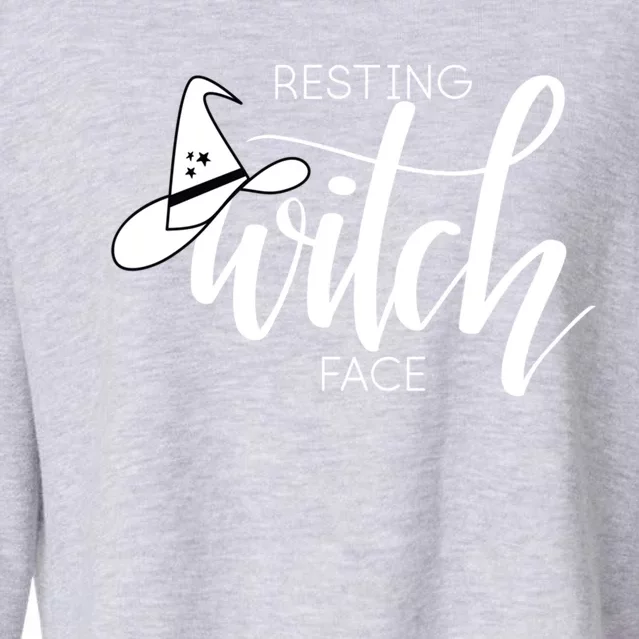 Resting Witch Face With Witch Hat Funny Halloween Design Funny Gift Cropped Pullover Crew