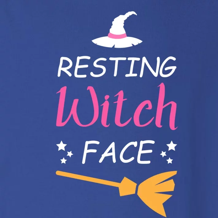 Resting Witch Face Halloween Broomstick Witch Hat Gift Toddler Long Sleeve Shirt