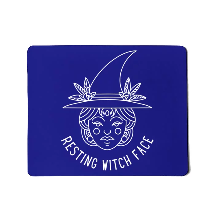 Resting Witch Face: Minimalist Witch Design Gift Mousepad