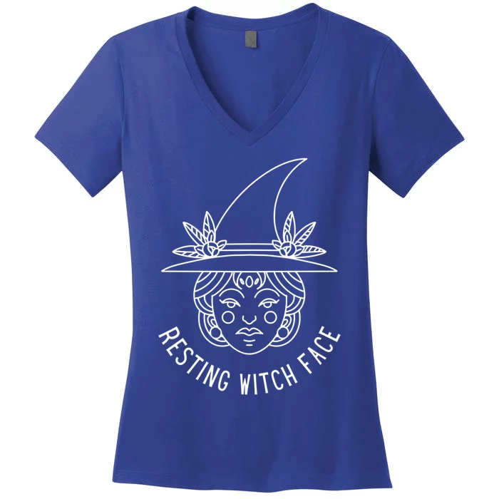 Resting Witch Face: Minimalist Witch Design Gift Women's V-Neck T-Shirt