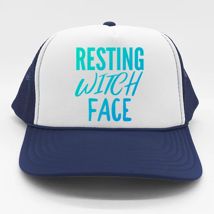 Resting Witch Face Funny Halloween Funny Gift Trucker Hat