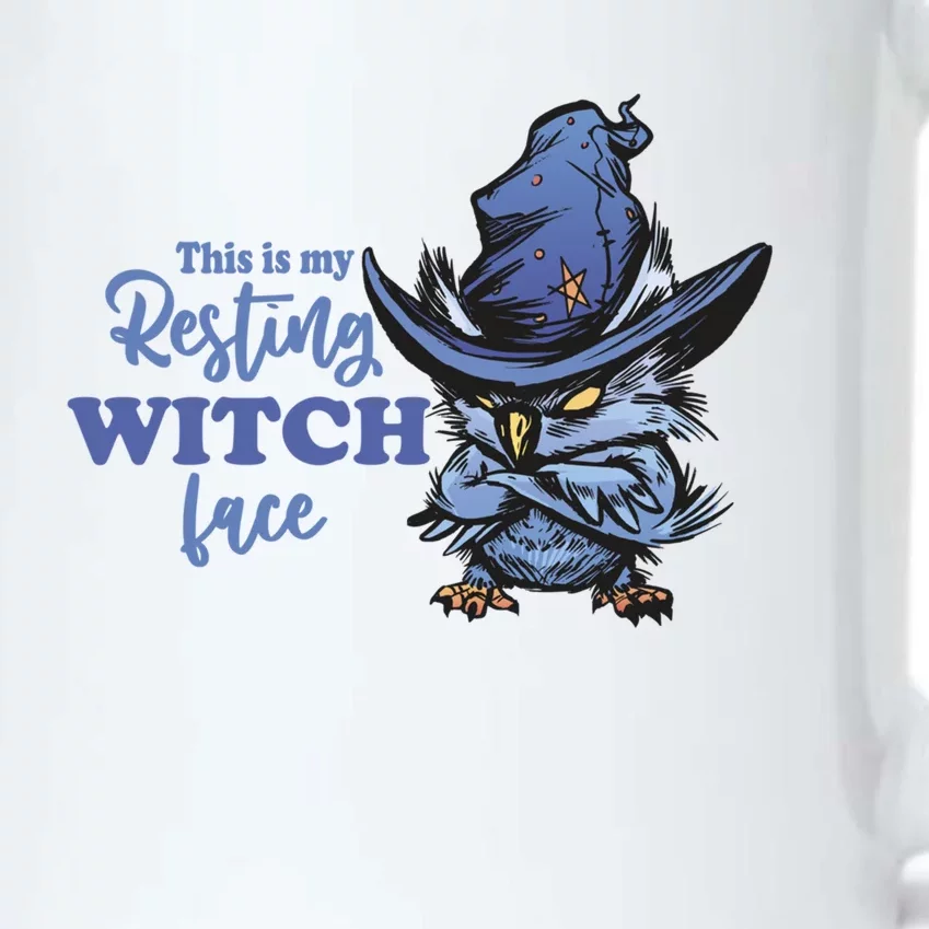 Resting Witch Face Funny Halloween Owl And Witch Hat Gift Black Color Changing Mug